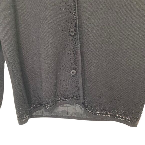 St Andrews Vintage Wool Blazer Womens Sz 10 Black Beaded Embellished Zephyr Wool - Picture 7 of 12